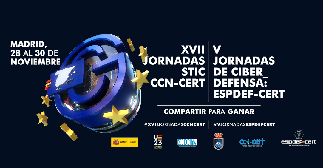 Cartel promocional de las XVII Jornadas STIC CCN-CERT con el logo del evento, las fechas del evento y las instituciones organizadoras.